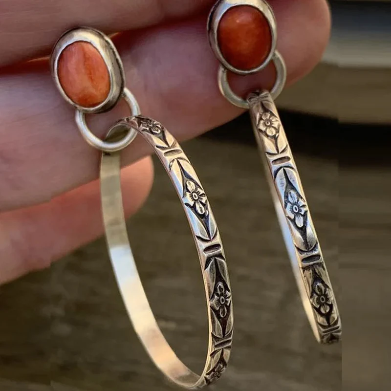 Vintage Boho Øreringe med Onyx