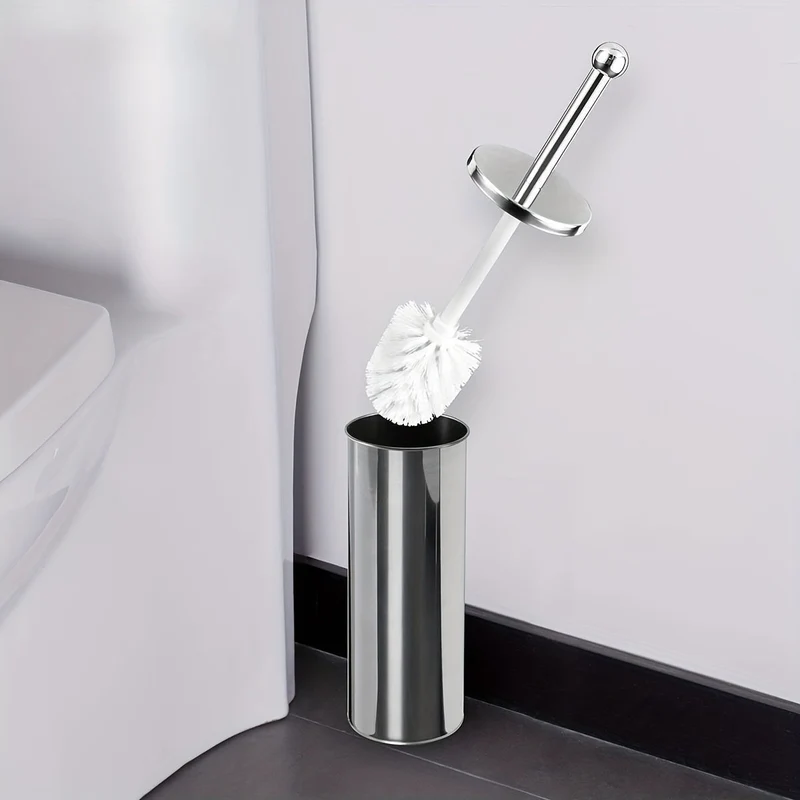 Elegant toiletbørste med langt håndtag og hygiejnisk holder