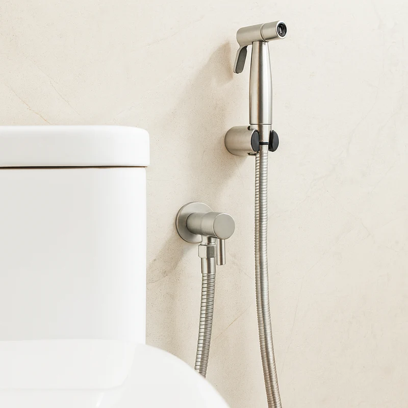 Vandstrålesystem til Bidet i Rustfrit Stål – Justerbart Vægmonteret