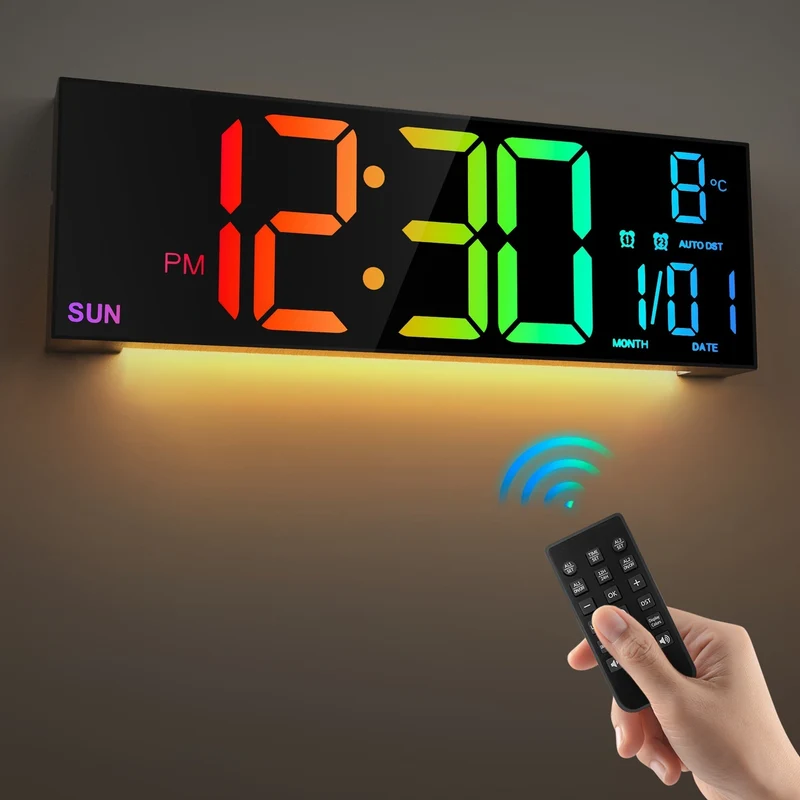 Digital Vægur LumiWall – Stor, Farverig og Let at Læse