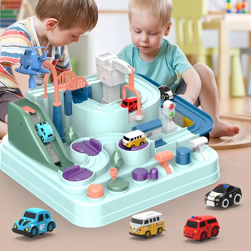 Interaktiv Montessori Legesæt med Legetøjsbiler – Magnetisk Bilbane