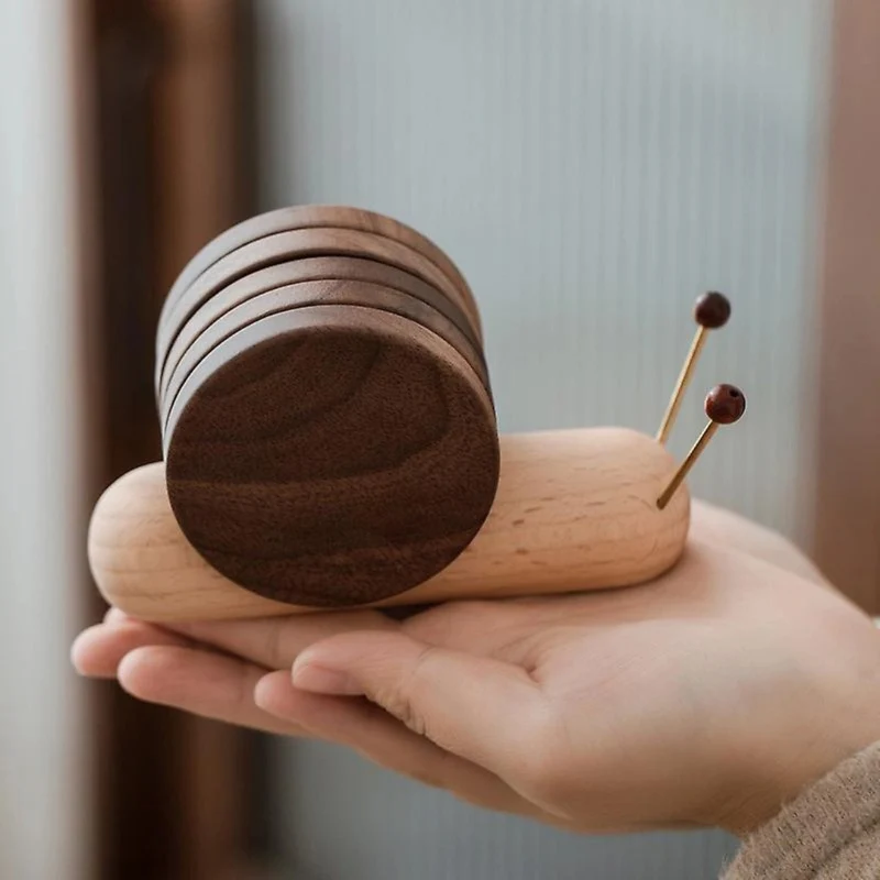 Skandinaviske Valnød Coasters - Minimalistisk Design og Bæredygtighed