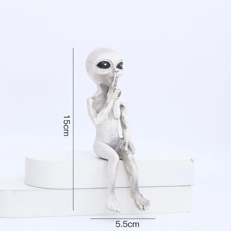 Skør Alienfigur i Resin til Have og Udendørsområder