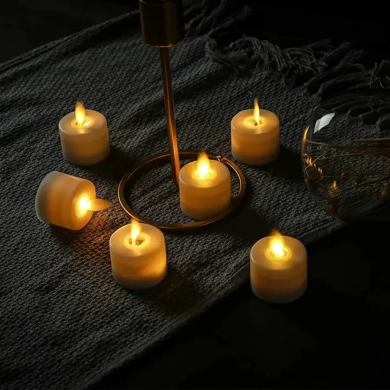 6 Stykker Flammefri LED Lys med Fjernbetjening