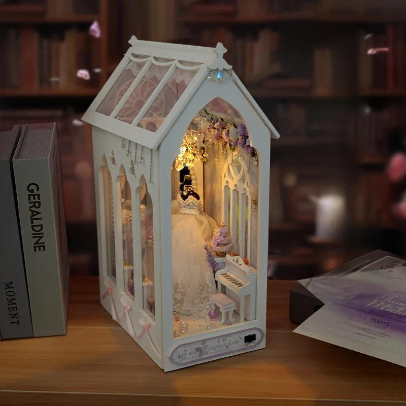 Miniatyrbrudestue – DIY 3D byggesæt med belysning og møbler