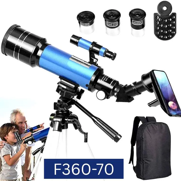 Begynderteleskop med 70 mm Apertur og 400 mm Brændvidde