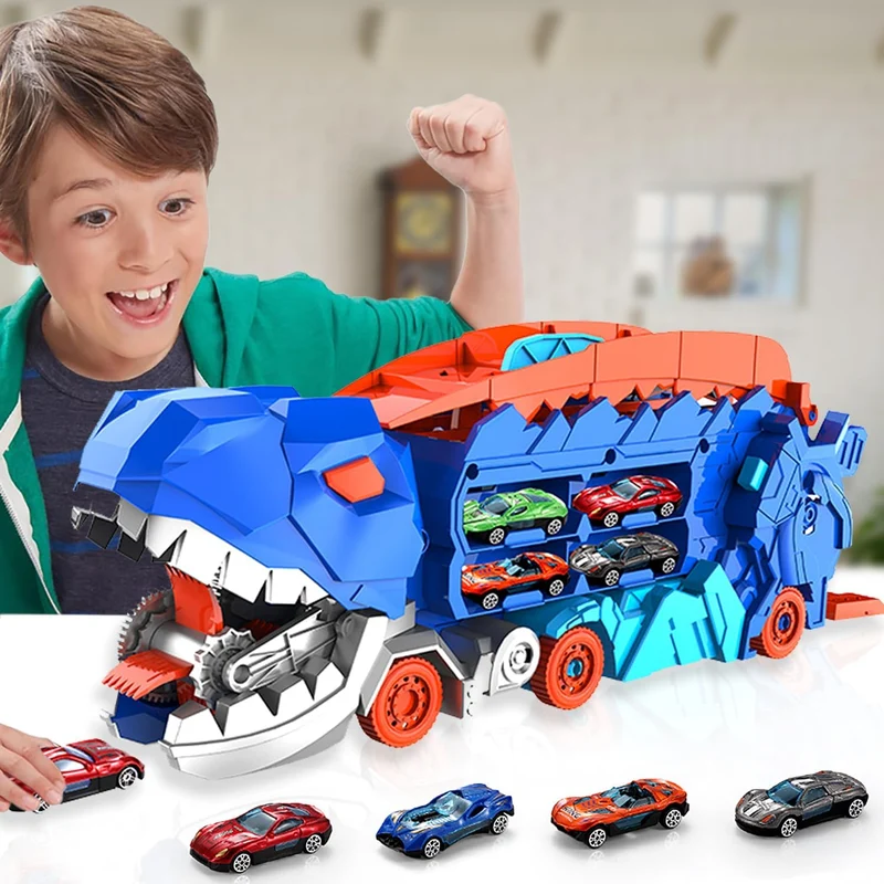 Dino Transportør - Forvandlingslastbil og Racerbane Sæt