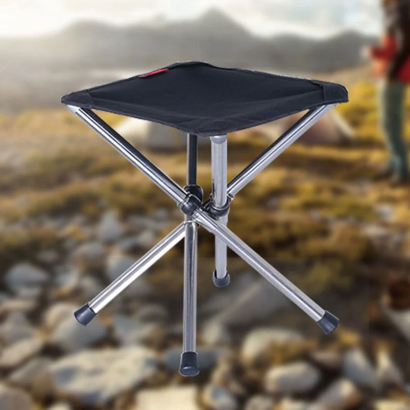 Sammenklappelig let campingstol i holdbart rustfrit stål – til rejser, vandreture, grill og have
