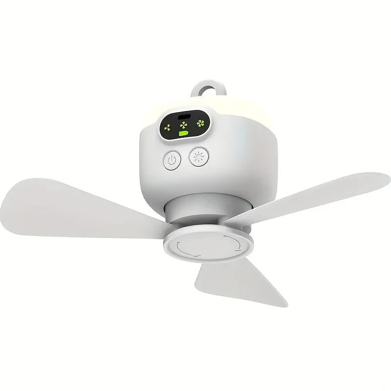 Bærbar USB-Genopladelig Ventilator med LED-Lys