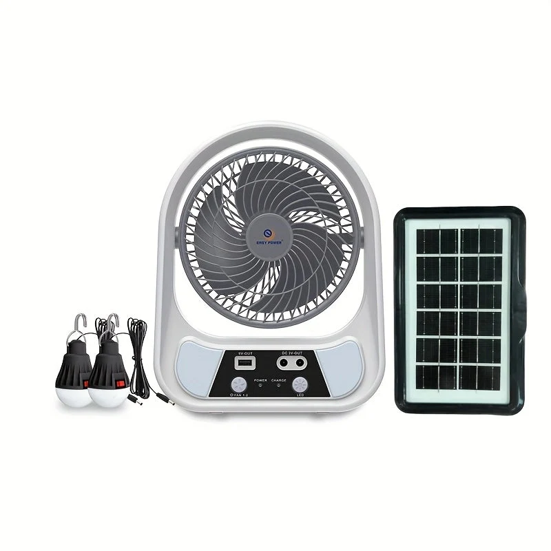 Bærbar Solventilator med LED Nattelys – Multifunktionel og Genopladelig