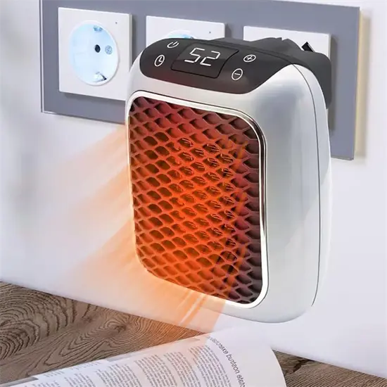 Kompakt elektrisk keramisk varmeapparat med timer – sikker opvarmning