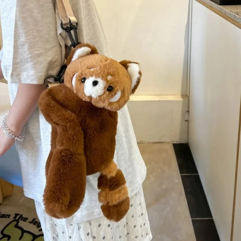 Flauschende skuldertaske i teddy-bjørn design