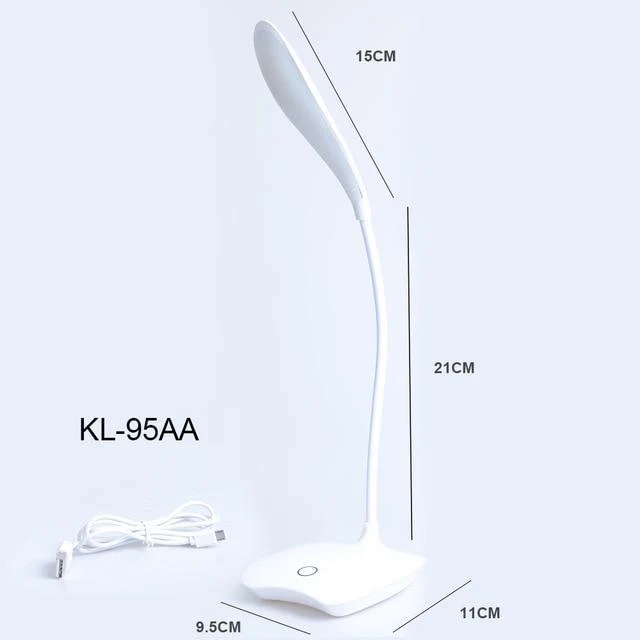Fleksibel 14 LED Gulvlampe med Berøringstryk, 3 Lysindstillinger, USB Opladelig Læselampe til Soveværelse