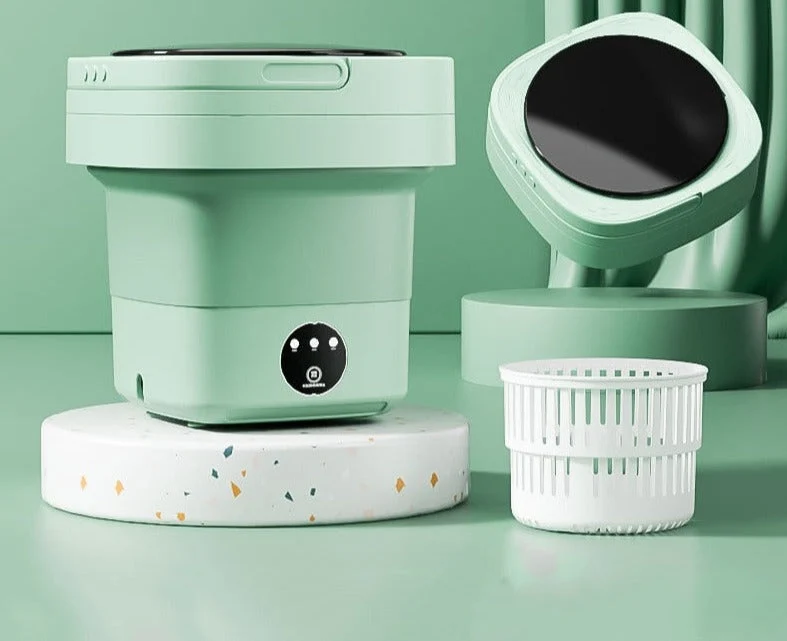 Foldbar Mini-Vaskemaskine med Tørrefunktion – Praktisk Design