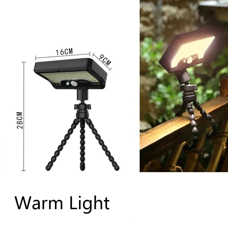 Fleksibel Udendørs Solcellesensorlampe med Stativ