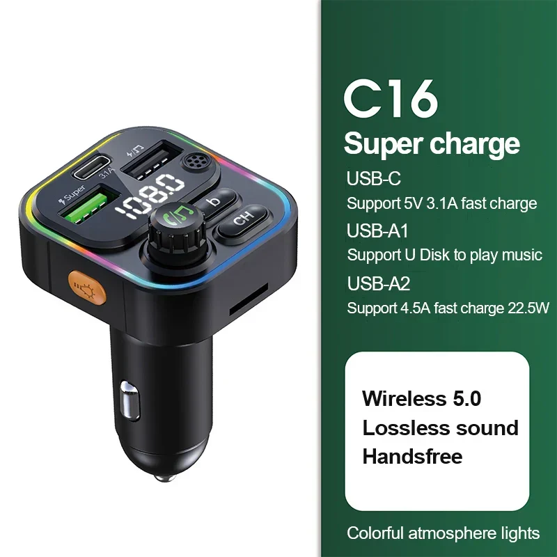 Kompakt Bluetooth FM Adapter til Bilen – Enkel og Effektiv