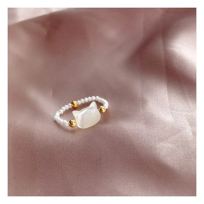 Ring med lykkekat design