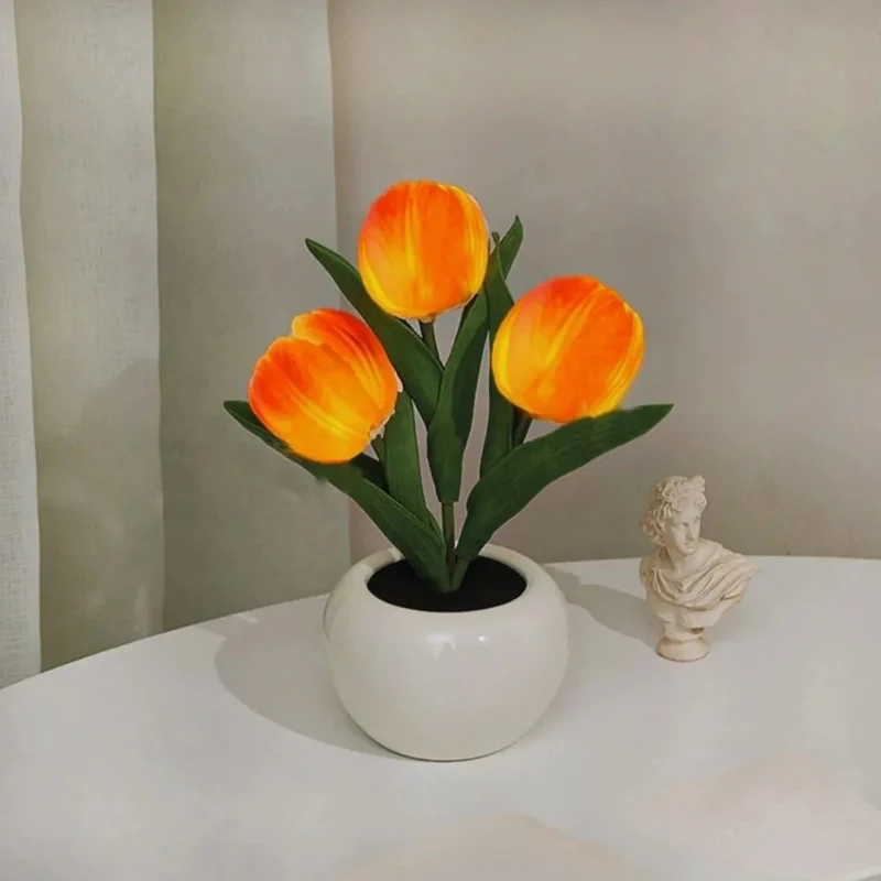 Elegant LED Lampe med Blomsterpotte til Indretning
