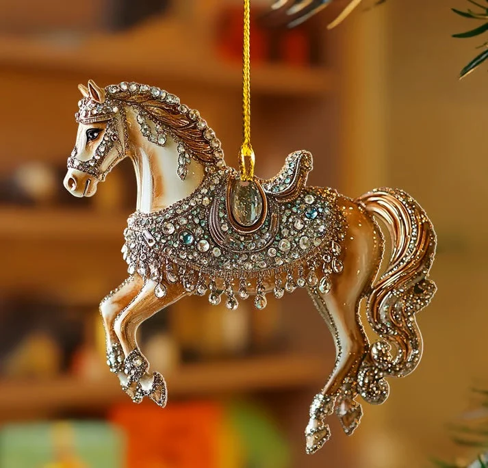 Vintage Hesteornament til Hyggelig Julestemning