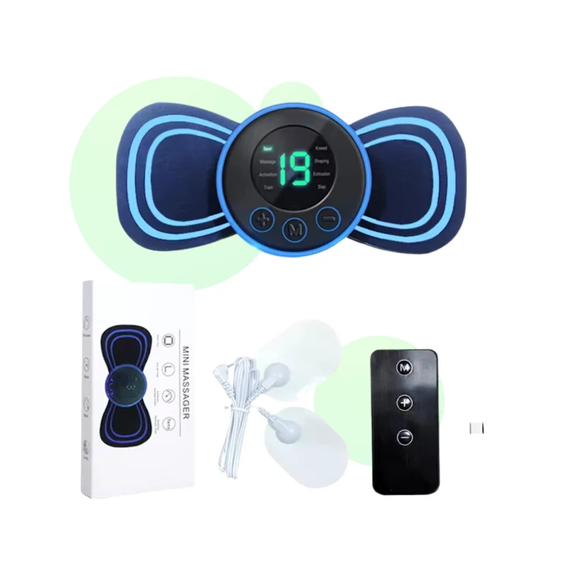 Bærbar Elektrisk Massager med Justerbare Patches