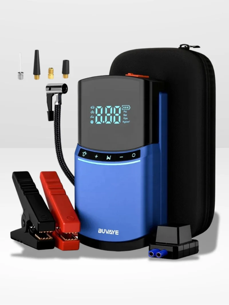 Kraftfuld og Kompakt Batteri Booster med Kompressor