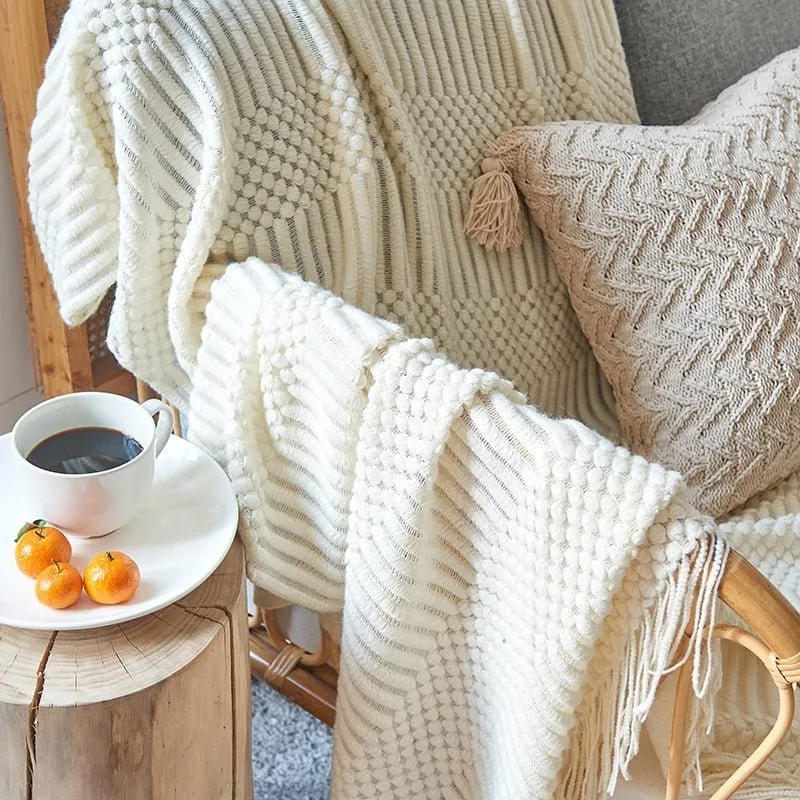 Elegant Strikket Plaid til Et Behageligt Hjem