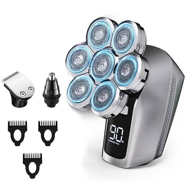 Effektiv 7D Hovedbarbermaskine - Vandtæt med LED Display