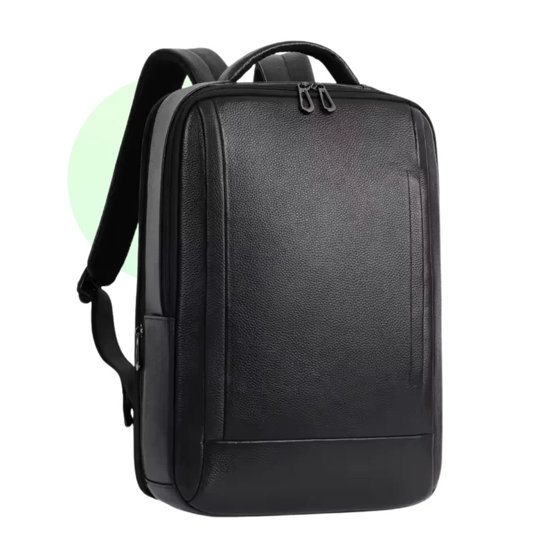 Elegant Laptop Rygsæk i Læder med USB Opladning