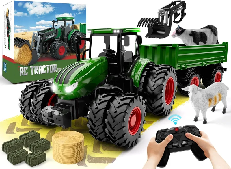 Fjernstyret Traktor med Metalkonstruktion og Realistisk Design