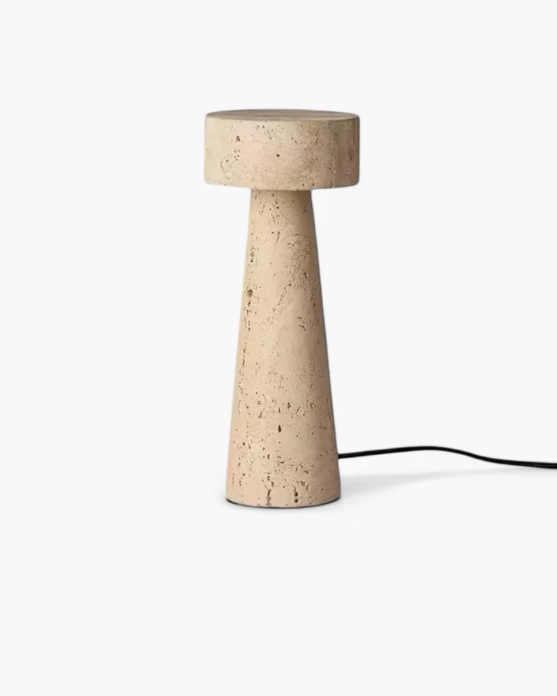 Elegant Travertin Bordlampe | Kompakt Design & Blød Belysning