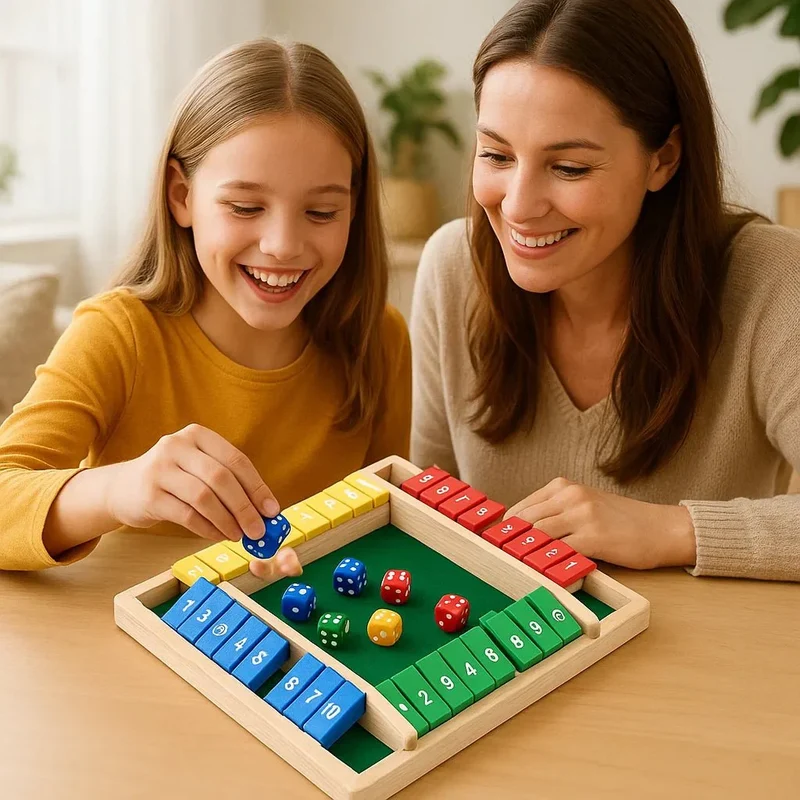 Træspil Shut The Box – Sjovt Matematikspil for Hele Familien
