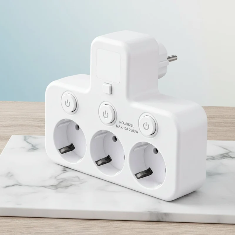 Praktisk Strømfordeler med USB & Natlys - Optimal Opladning