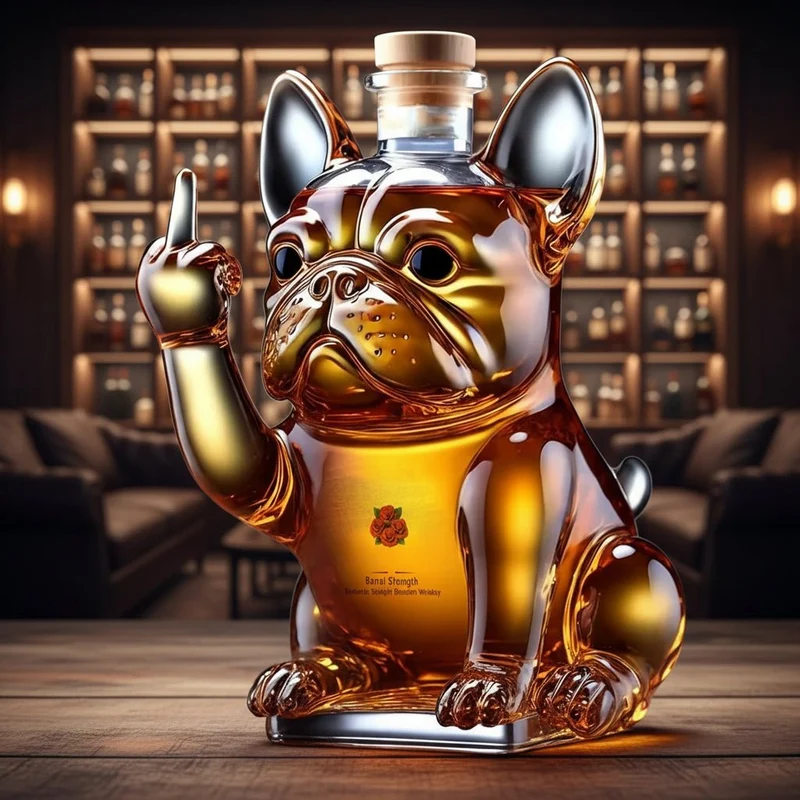 Fransk Bulldog Whisky Karaffel i Høj Kvalitets Krystal