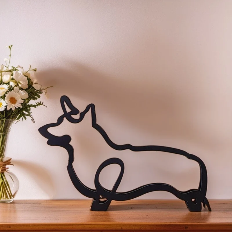 Elegant Hundestatue i Jern – Unik Dekoration til Dit Hjem