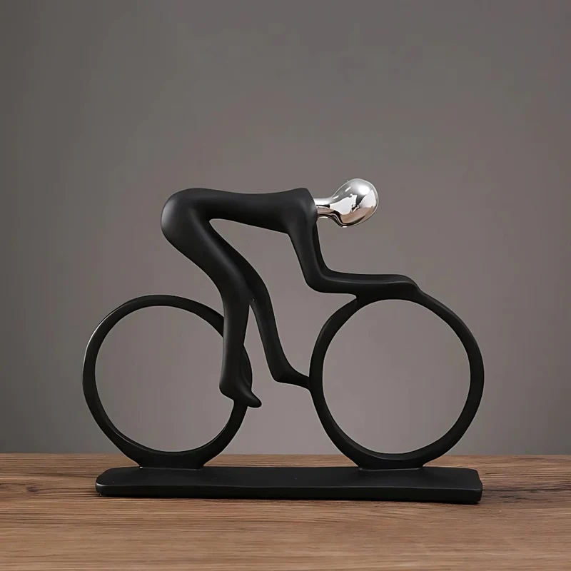 Elegant Cykelrytter Skulptur i Harpiks - Tilføj Stil og Passion