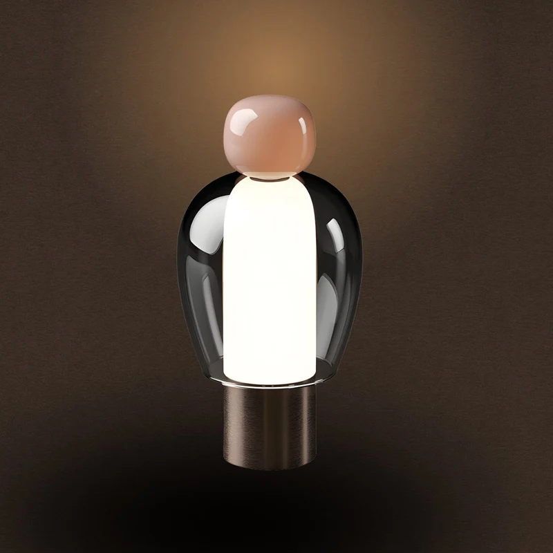 Trådløs Glaslampe med Dæmpbart Lys og Elegant Design