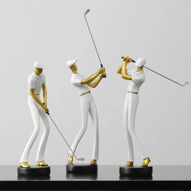 Eksklusive Golfer Figurer med Guld Akcenter til Unikt Interiør