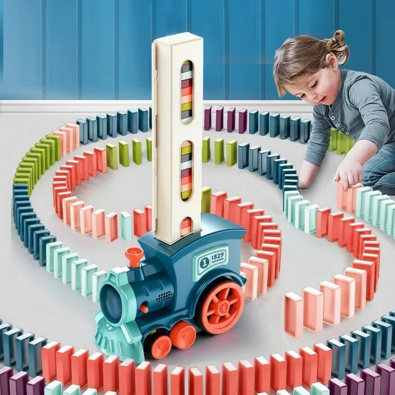 Sjovt Domino Tog til Børn med Lys og Læringseffekt
