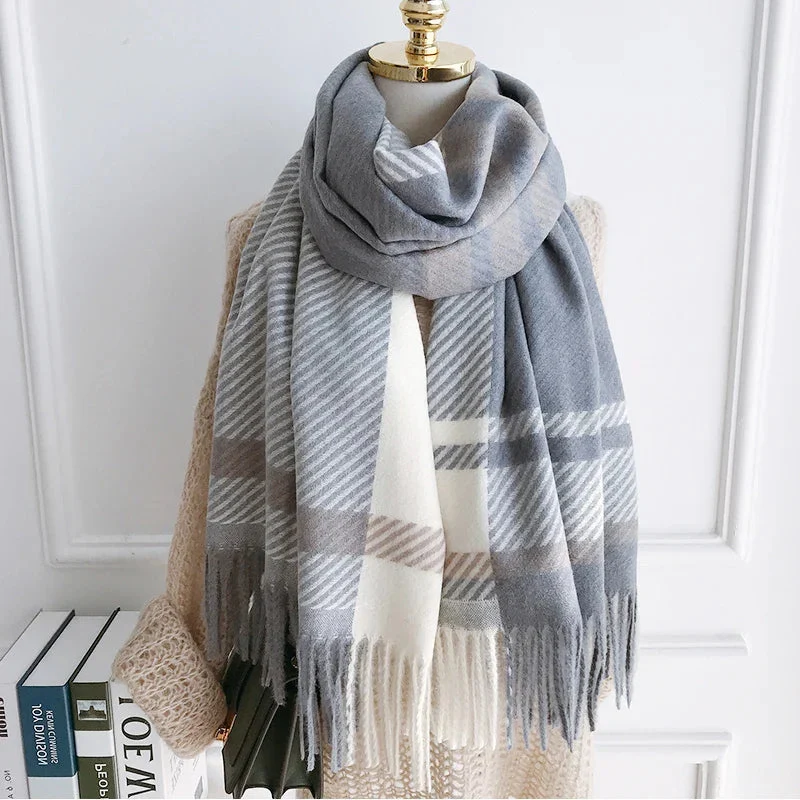 Varmt Pashmina-tørklæde med Vintage-mønster til kvinder