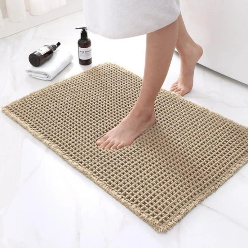 Blød Waffel Bademåtte - Absorberende & Elegant Design