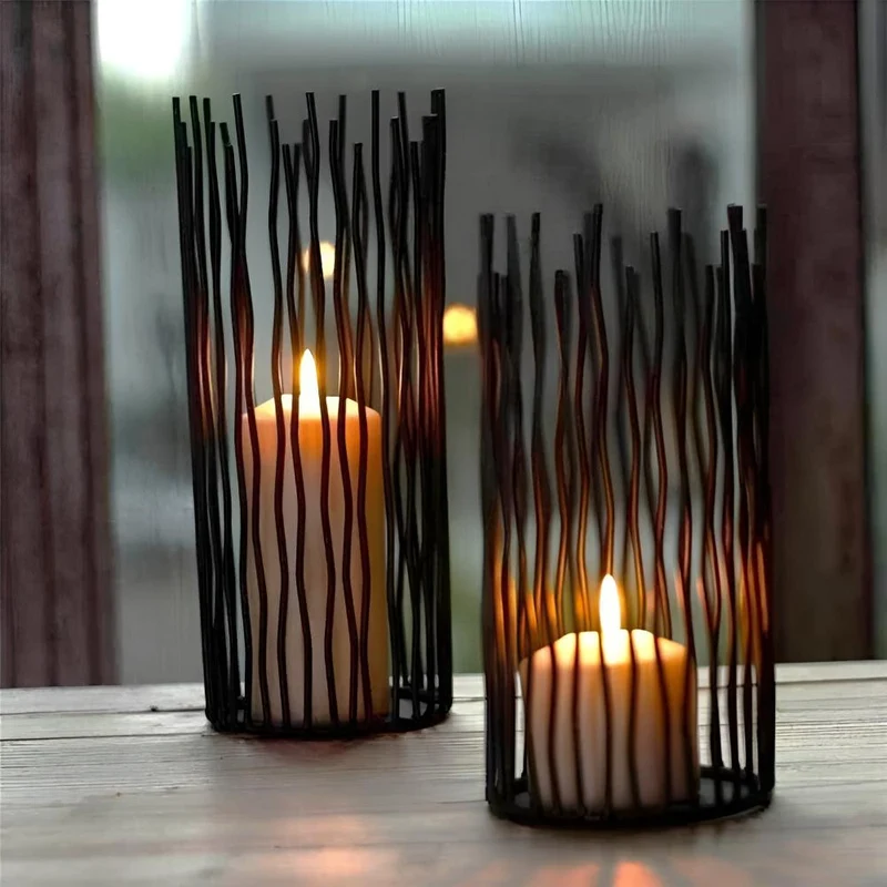 Sort Boheme-Lysestage i Jern - Tidløst Design til Hjemmet