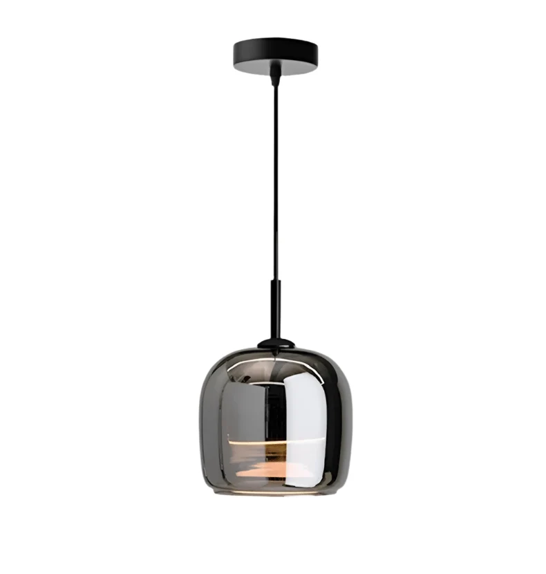 Elegant Sort Glaspendel – Skandinavisk Design til Dit Hjem