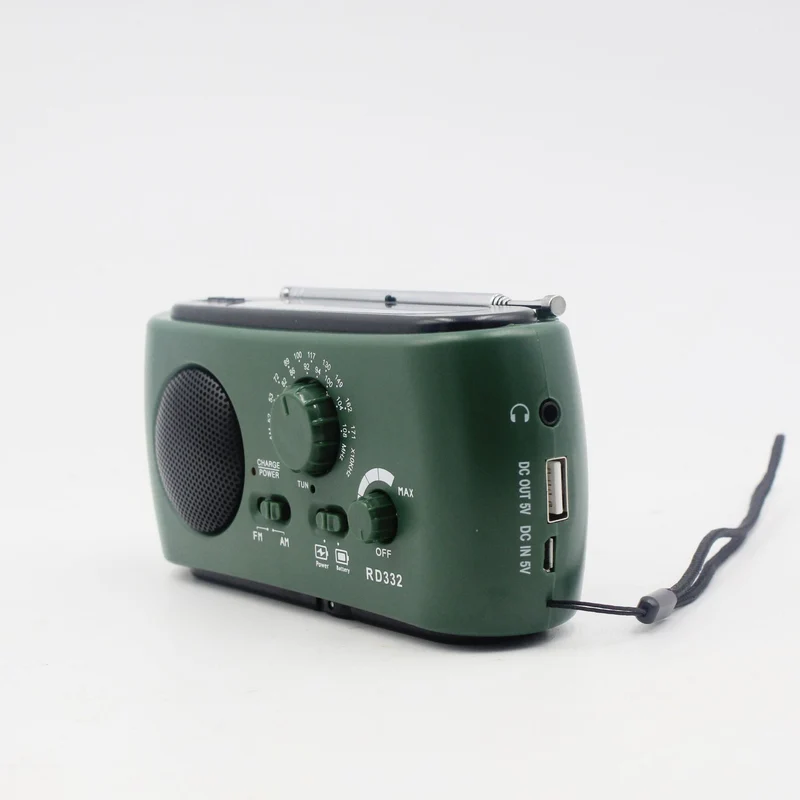 Bærbar Nødradio med AM/FM/NOAA, USB & LED Lommelygte