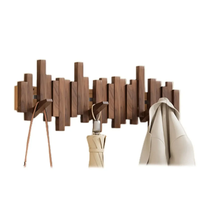 Elegant Trægarderobe med Fleksible Magnethager