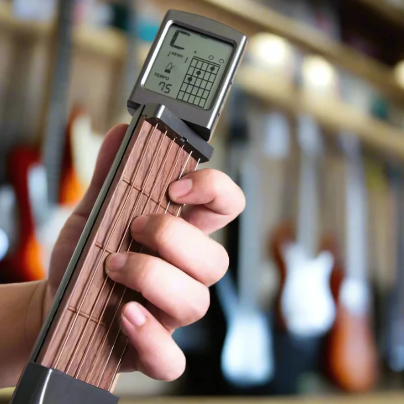 Bærbar Guitartræner med Stålsnore og 400+ Akkorder