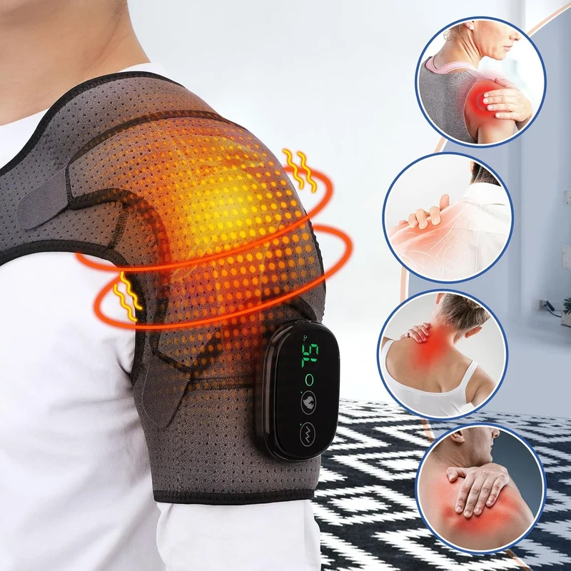 Skuldermassageapparat med Varme – Justerbar Intensitet for Optimal Afspænding