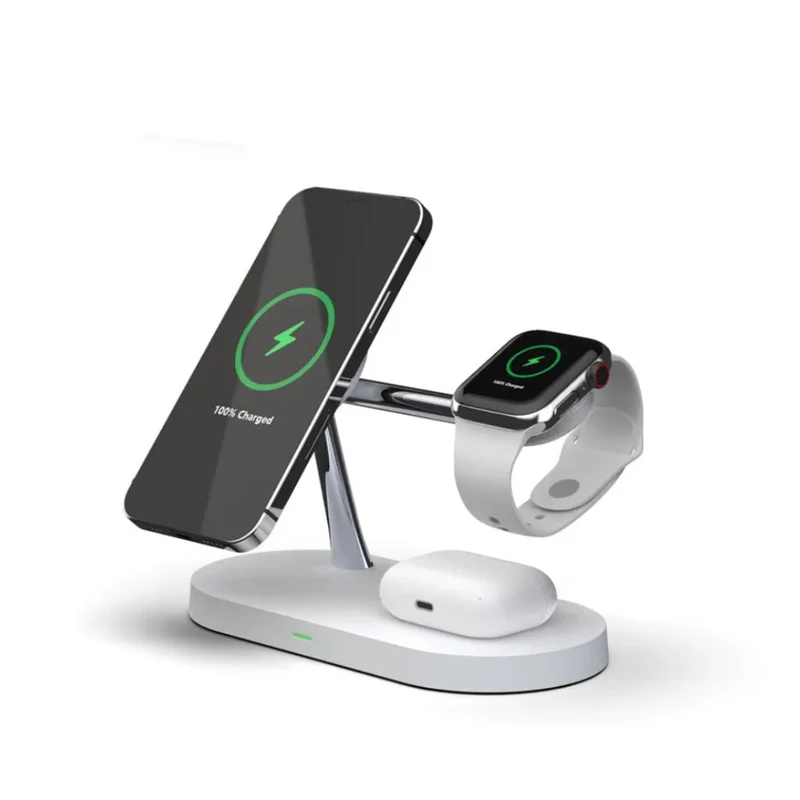 Trådløs 3-i-1 Oplader til Smartphone, Ur & Høretelefoner