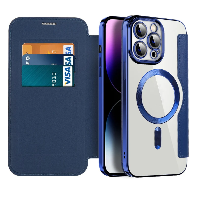 Magnetisk Læder Flip Cover til iPhone 11-14 med RFID Beskyttelse