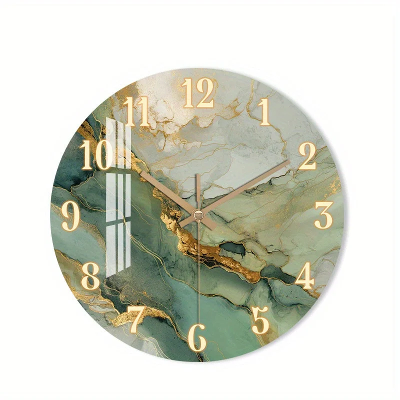 Elegant Vægur i Marmor Design – Støjsvag og Stilfuld