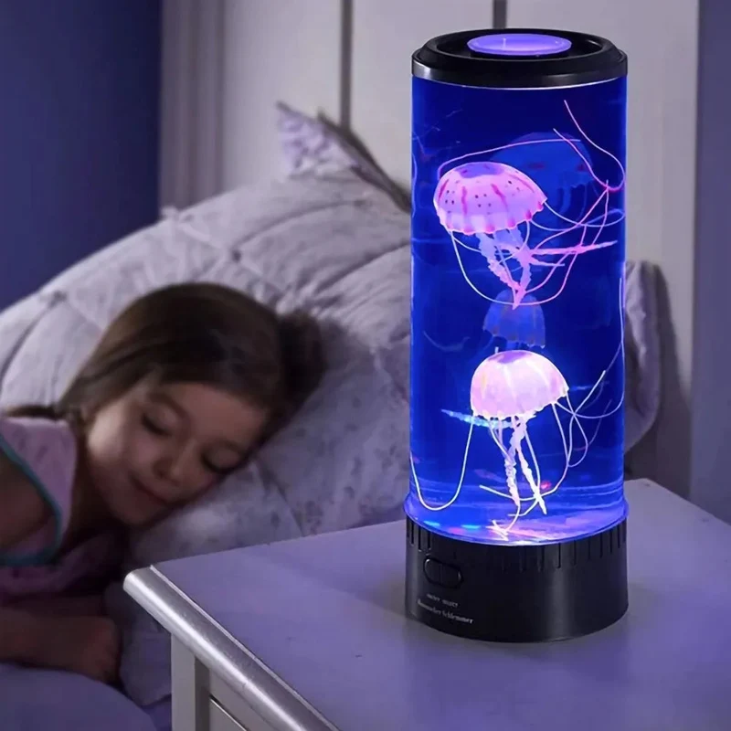 Beroligende LED-lampe med farveskiftende vandmænd